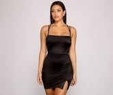 Sleek And Strappy Satin Mini Dresses